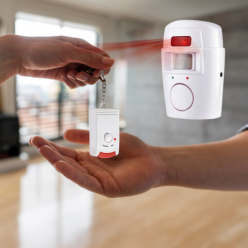 Wireless Motion Detection Alarm System for Home Battery Operated for Indoor and Outdoor Includes 2 Remote Controls